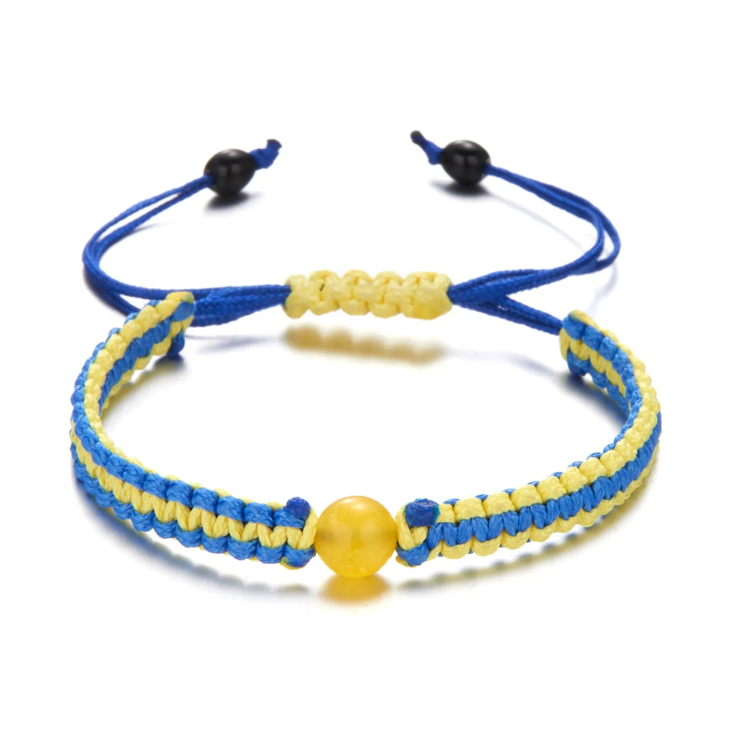 Creative Natural Stone Yellow Blue Hand Woven Bracelet