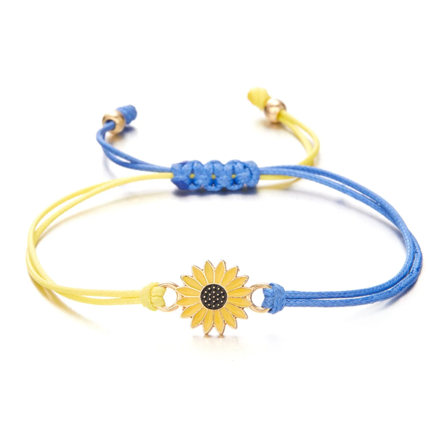 Creative Natural Stone Yellow Blue Hand Woven Bracelet