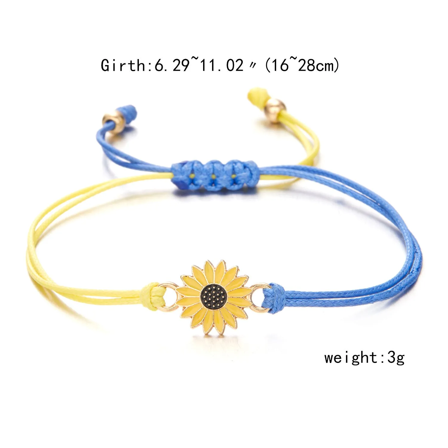 Creative Natural Stone Yellow Blue Hand Woven Bracelet