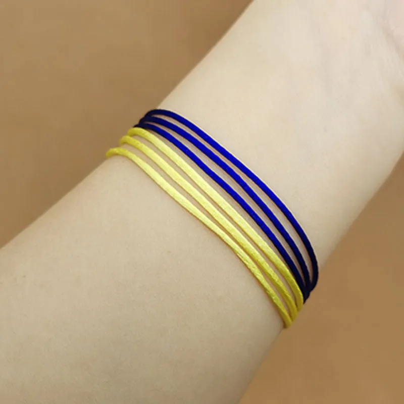 Creative Natural Stone Yellow Blue Hand Woven Bracelet