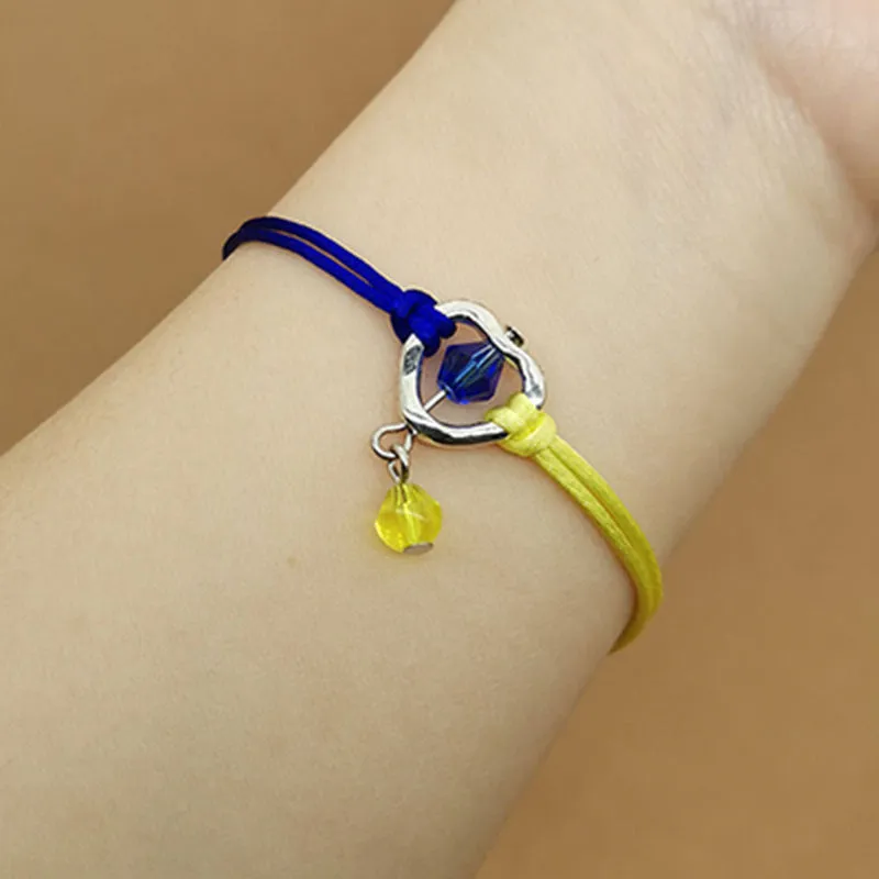 Creative Natural Stone Yellow Blue Hand Woven Bracelet