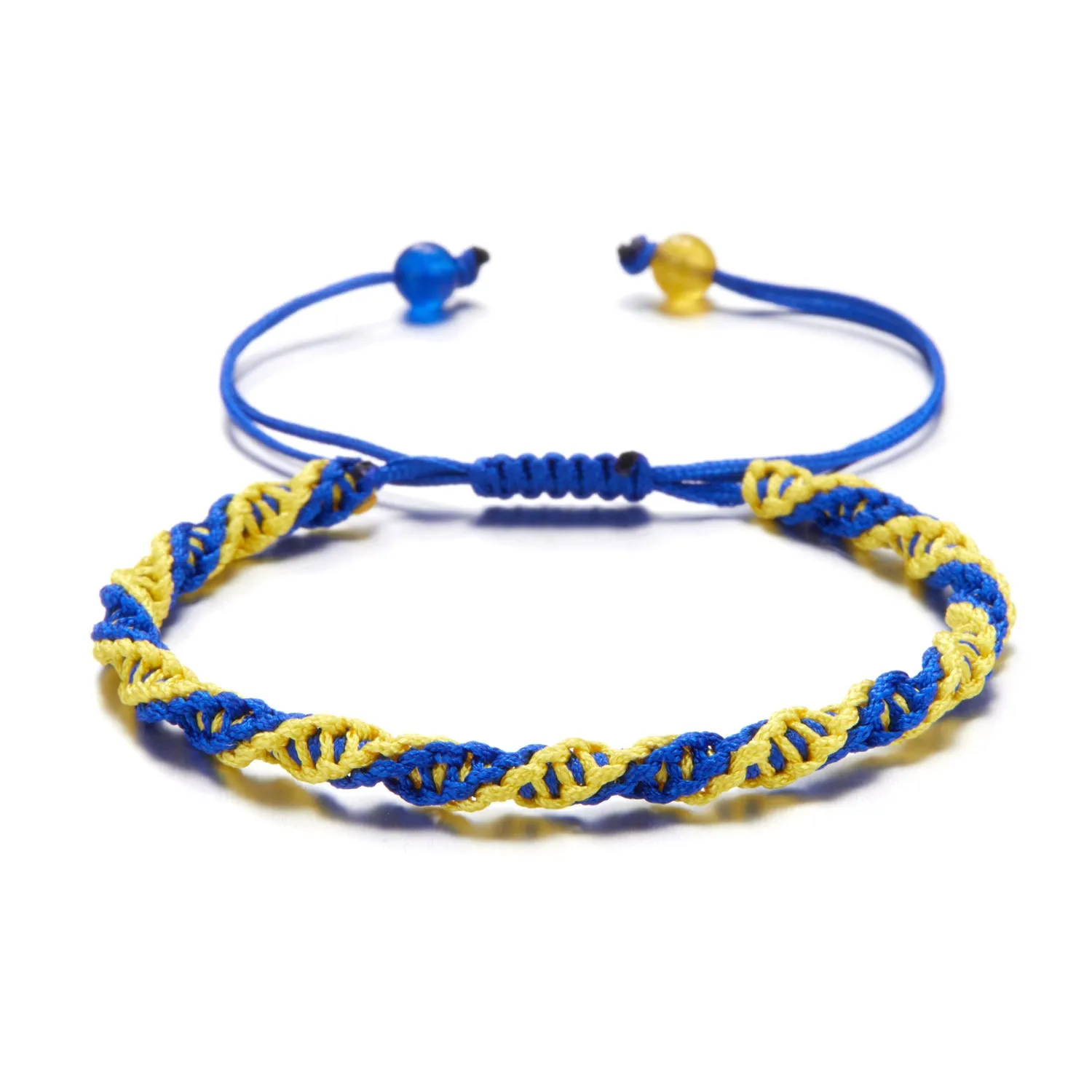 Creative Natural Stone Yellow Blue Hand Woven Bracelet
