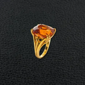 Cushion cut Citrine Ring