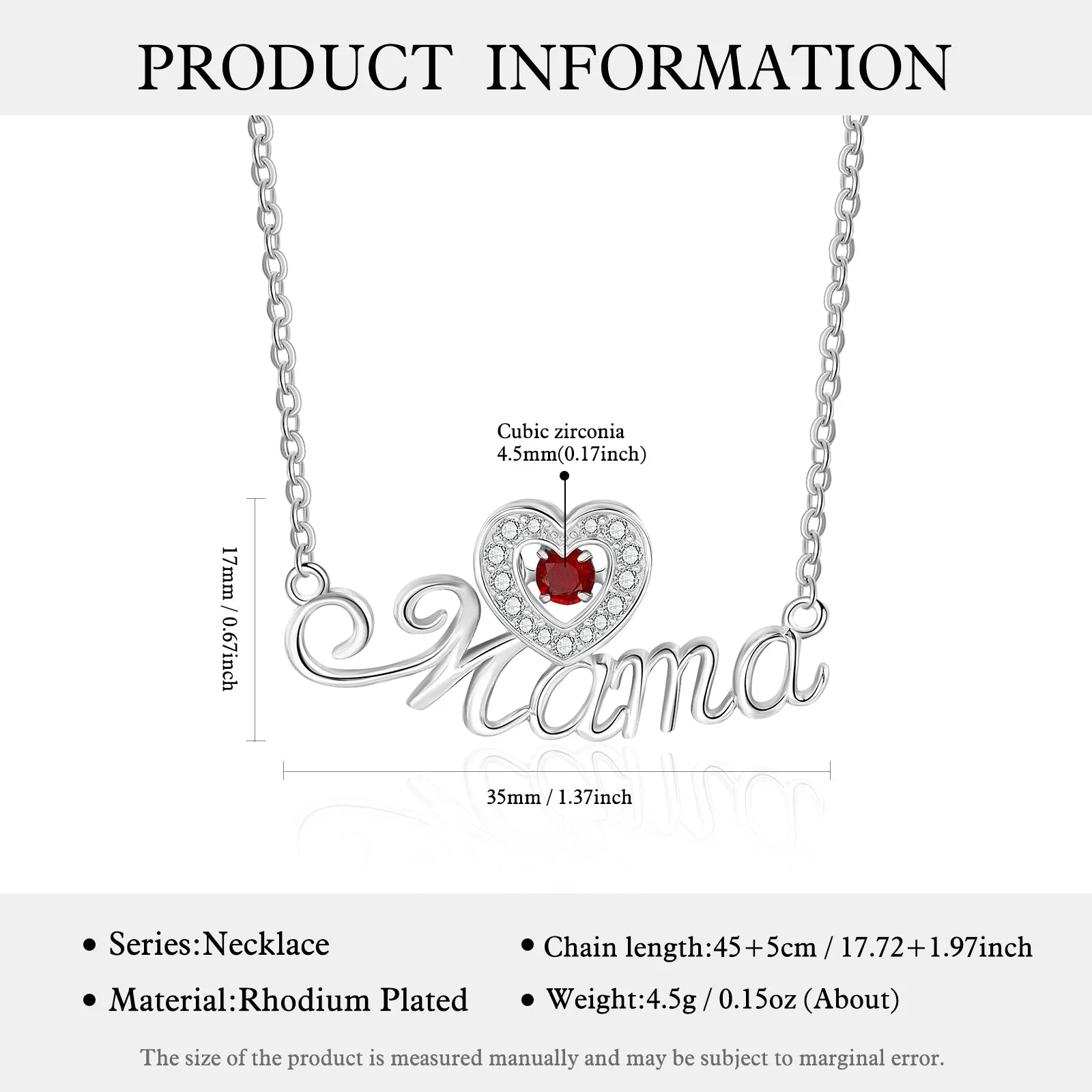 Custom Mama With Heart Shape Necklace