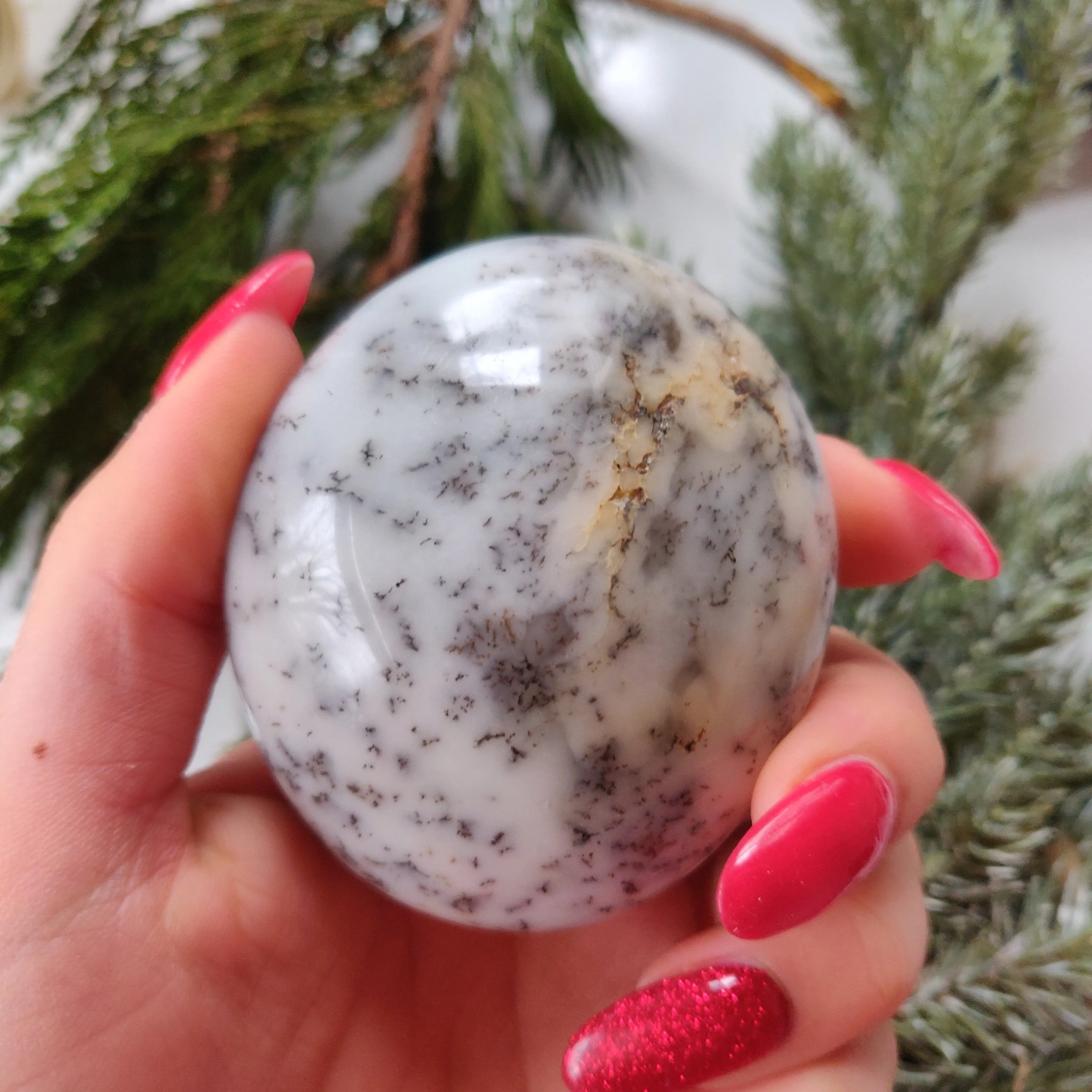 Dendritic Opal  Palm Stone (#22)