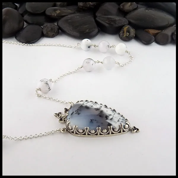Dendritic Opal Pendant & Earring Set