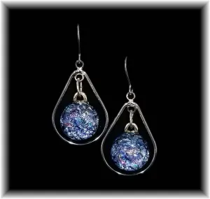 Denim Hoop Dot Earring