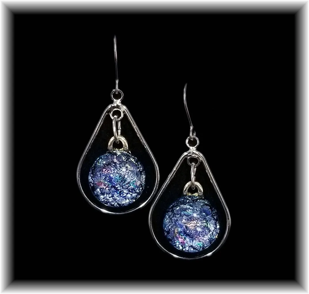 Denim Hoop Dot Earring