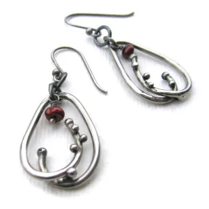 Dewdrop Stainless Steel and Semi Precious Stone Earrings Jewelry by Metallic Evolution