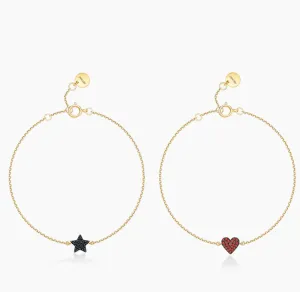 Diamond-inlaid Heart and Star Bracelet for Women Charms Gifts for Mom