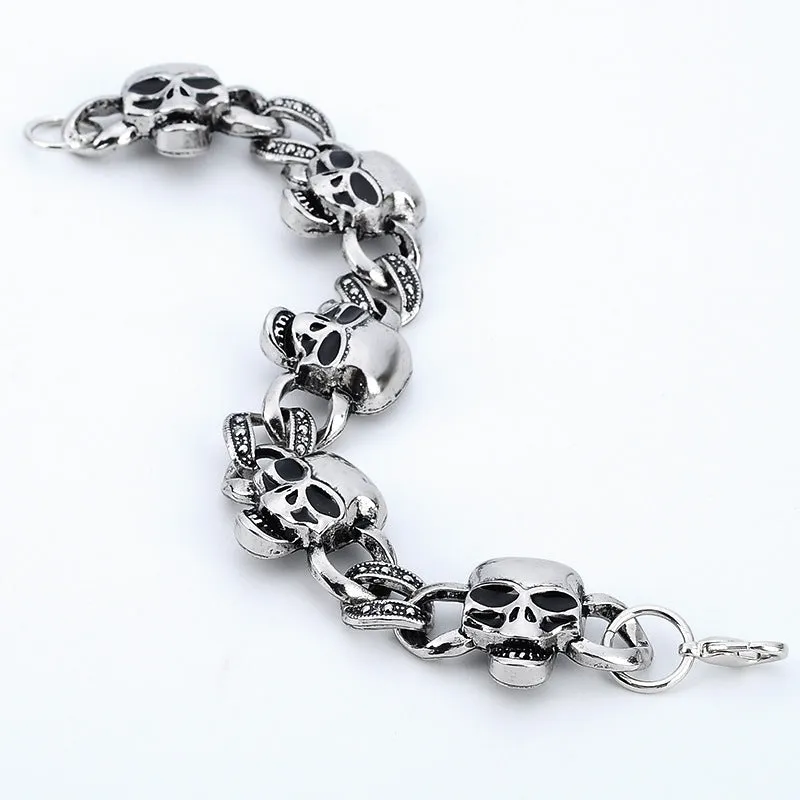 Domineering skull head men's bracelet bracelet