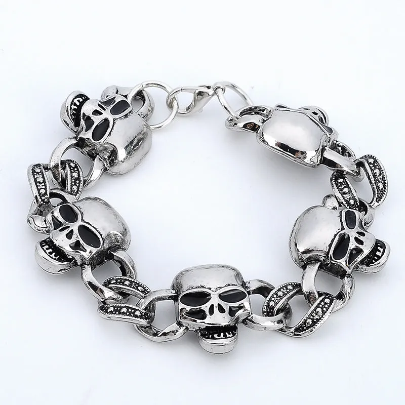 Domineering skull head men's bracelet bracelet