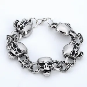 Domineering skull head men's bracelet bracelet