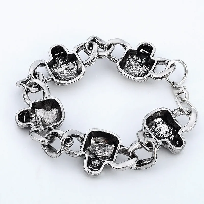 Domineering skull head men's bracelet bracelet