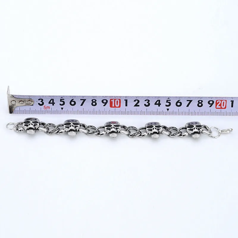 Domineering skull head men's bracelet bracelet