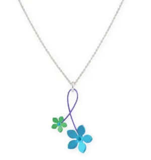 Double Twist Five Petal Flower Necklace