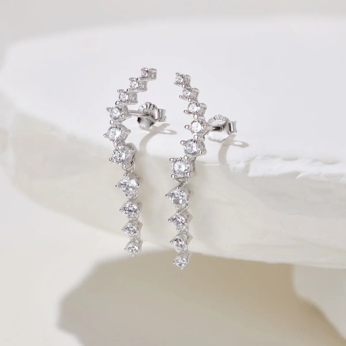 Dream Ear Climber Crystal Drop Earrings