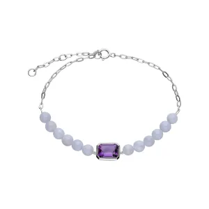 ECFEW™ 'The Unifier' Amethyst & Blau Spitzen Achat Armband