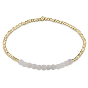 enewton 6.25" Gold Bliss Gemstone 2mm Bead Bracelet - Moonstone