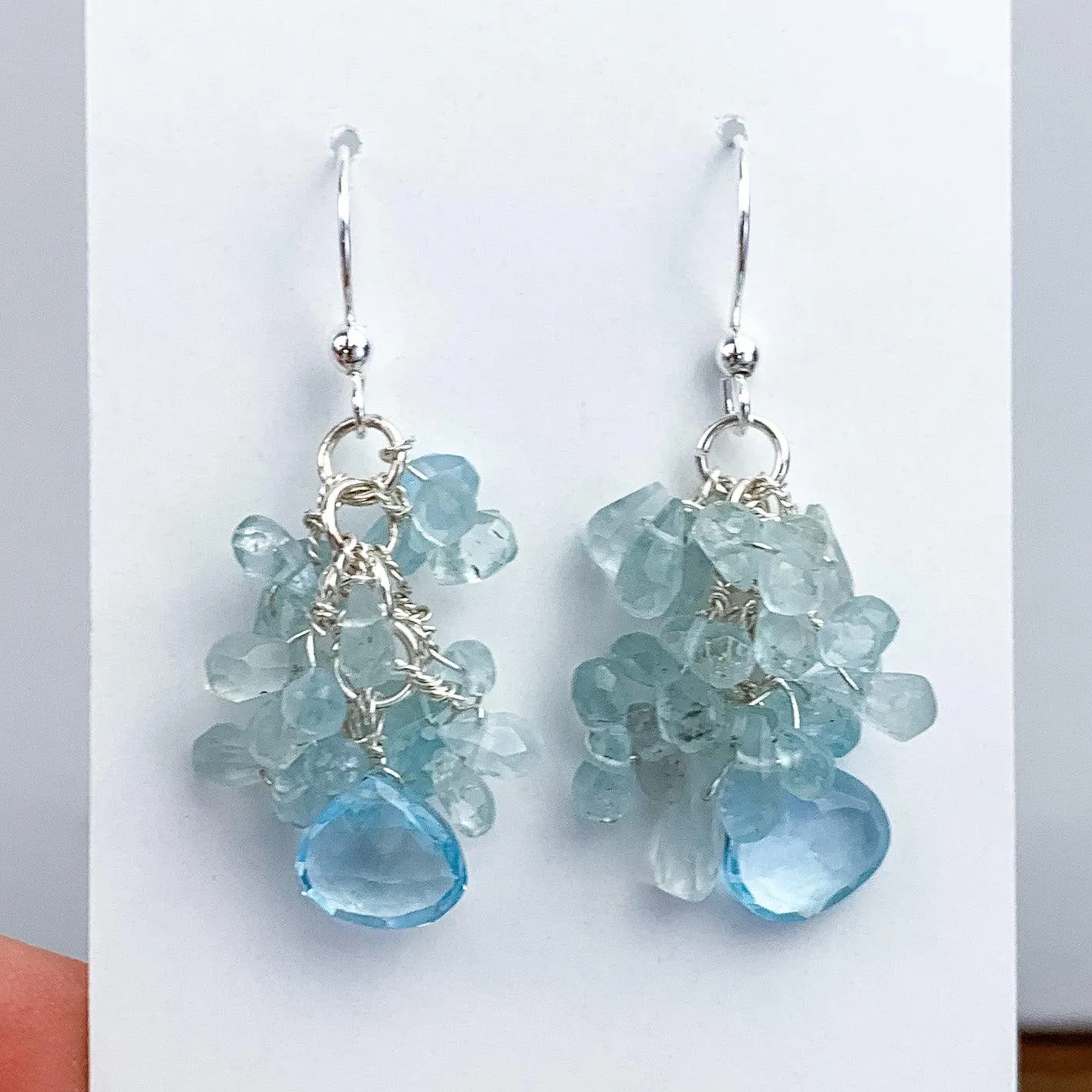Ethereal Aquamarine Necklace and Earring Set
