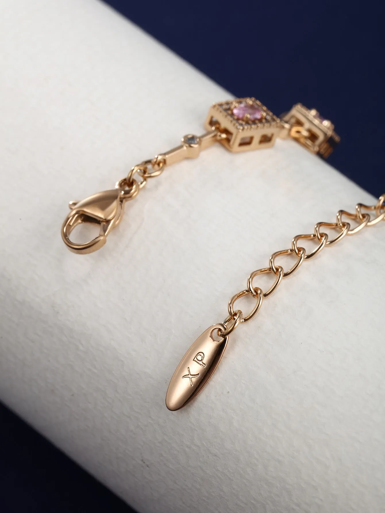 European and American Fashion Geometric Square Inlaid Color Artificial Stone Bracelet Women's Light Luxury Niche Hand Jewelry