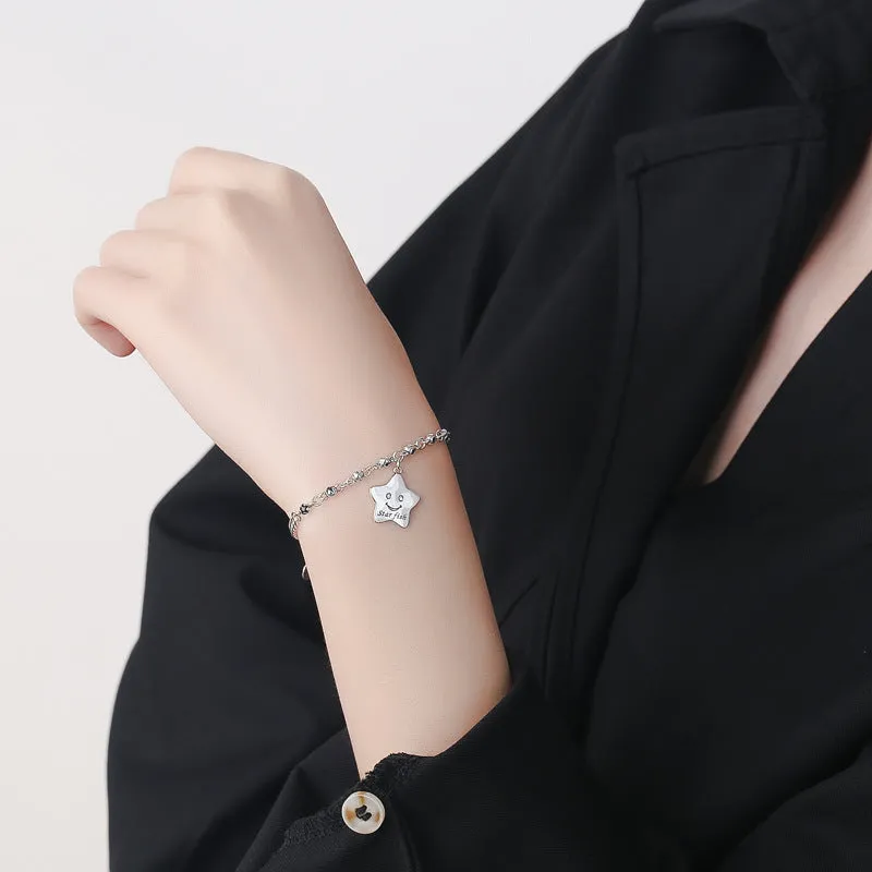 Fashion Diamond Smiley Face Five-Pointed Star Bracelet