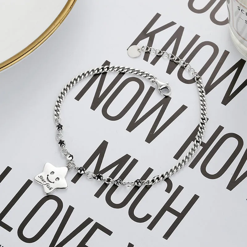 Fashion Diamond Smiley Face Five-Pointed Star Bracelet