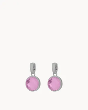 February Devotion Birthstone  Signature Earring Pendants, Silver