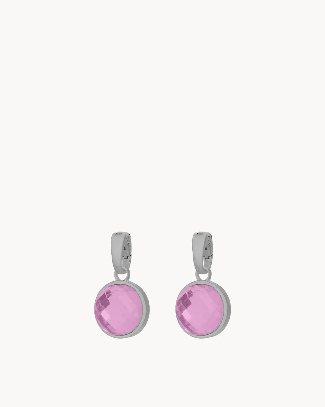 February Devotion Birthstone  Signature Earring Pendants, Silver