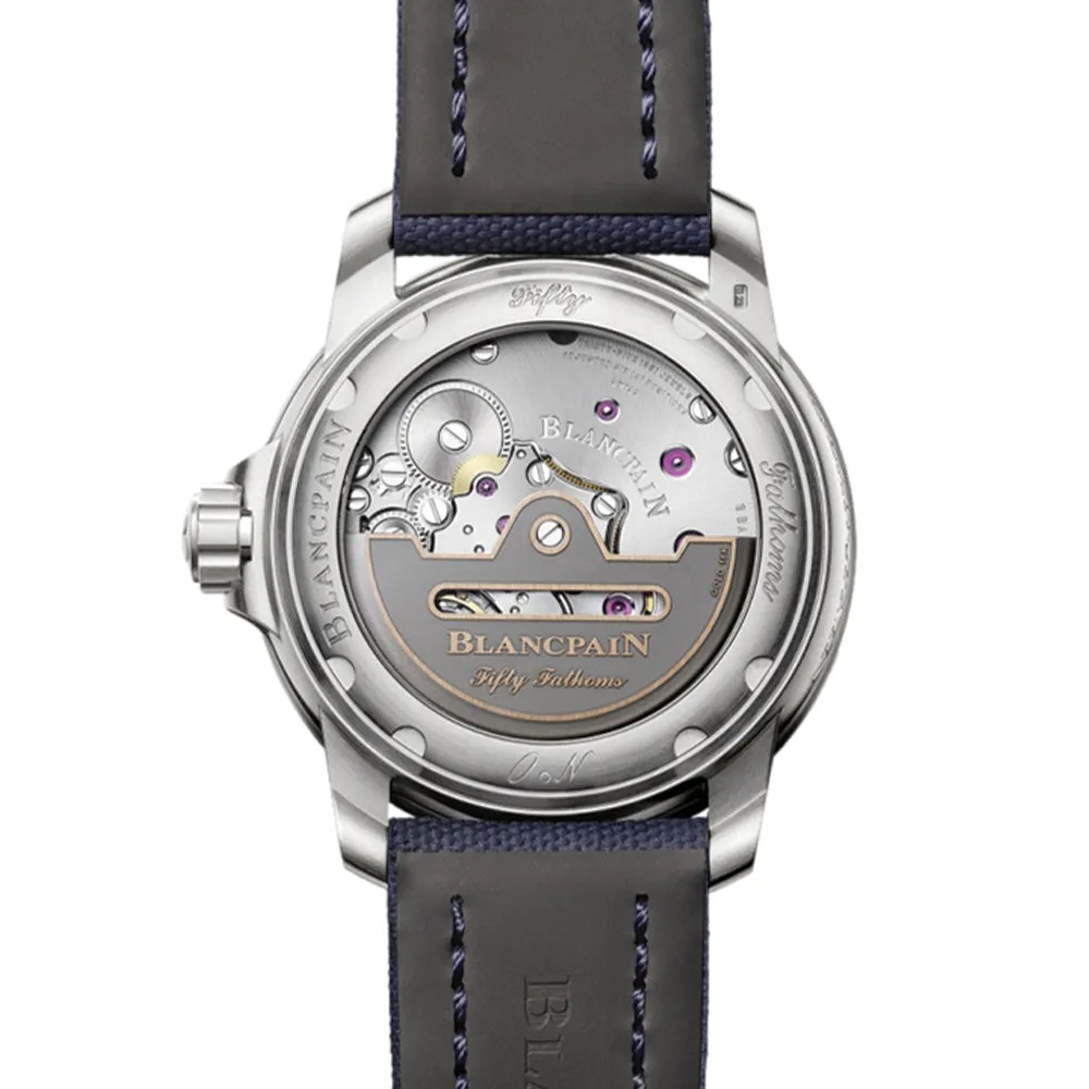 Fifty Fathoms Automatique Titanium 42mm - Blue on Sail-canvas Strap