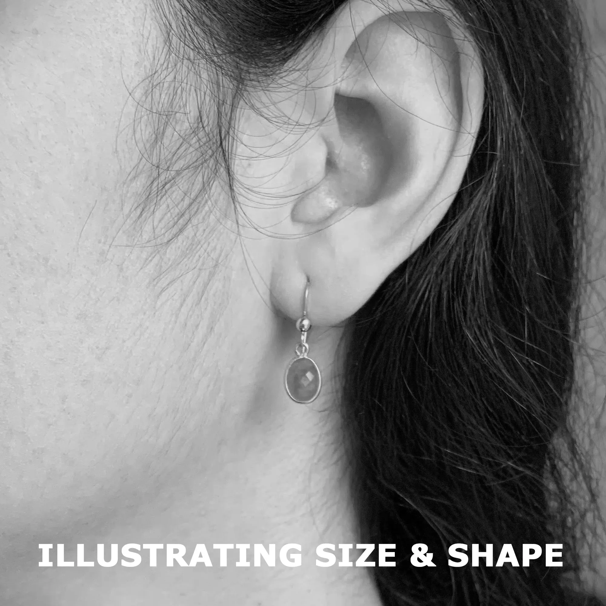 Gemstone earrings with citrine (yellow) crystal drops on silver shepherds hook ear wires