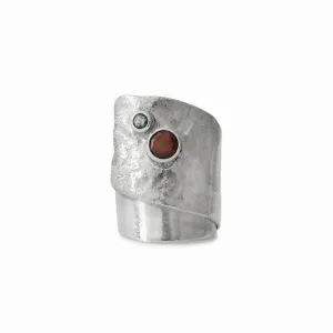 Glacier Garnet & Grey Spinel Ring