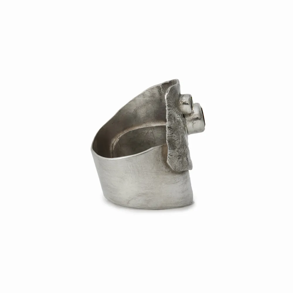 Glacier Garnet & Grey Spinel Ring