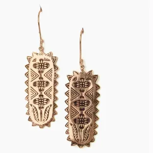 Gladys Stamped Brass Earrings