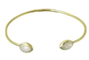 Gold Cuff with Semi Precious Stone