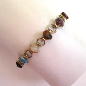 Gold-Tone Stone Pebbled Bracelet