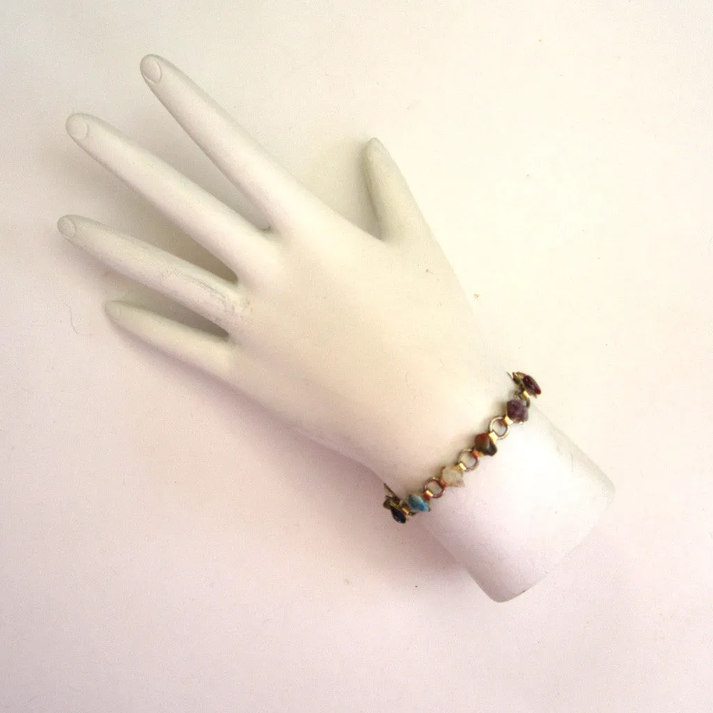 Gold-Tone Stone Pebbled Bracelet