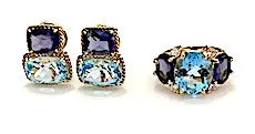 Grande GUM DROP™ Earrings with Cabochon White Jade and Garnet and Diamonds