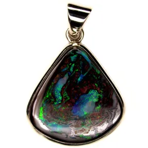 Green Blue Koroit Matrix Opal Pendant