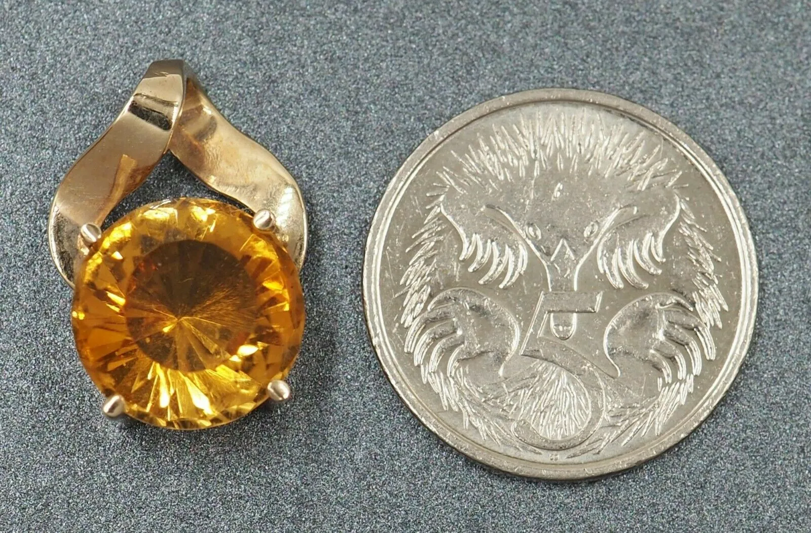 Handmade Citrine 9ct Yellow Gold Pendant