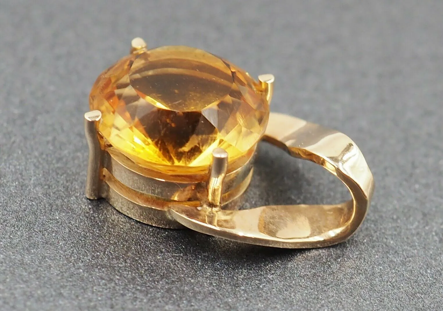 Handmade Citrine 9ct Yellow Gold Pendant