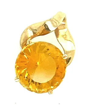 Handmade Citrine 9ct Yellow Gold Pendant