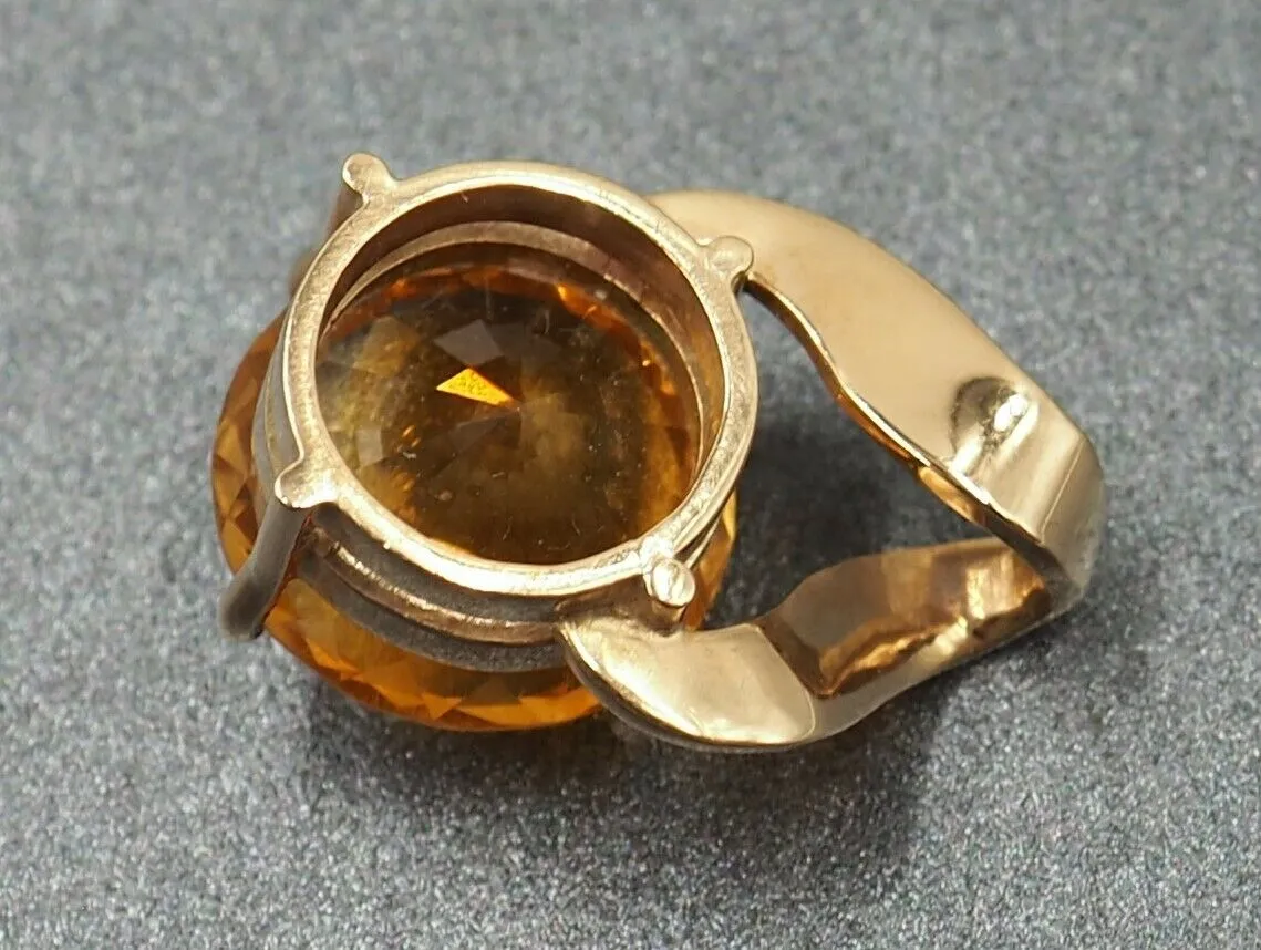 Handmade Citrine 9ct Yellow Gold Pendant
