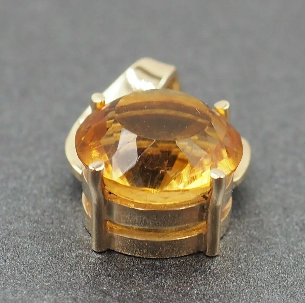 Handmade Citrine 9ct Yellow Gold Pendant