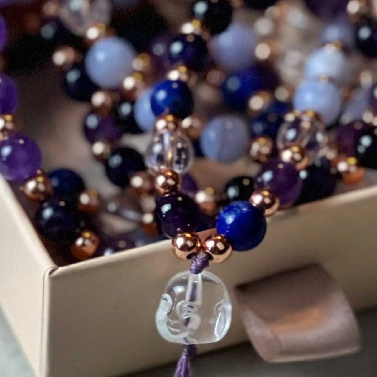 Happy Buddha Third Eye Chakra Mala - Intuition & Trust