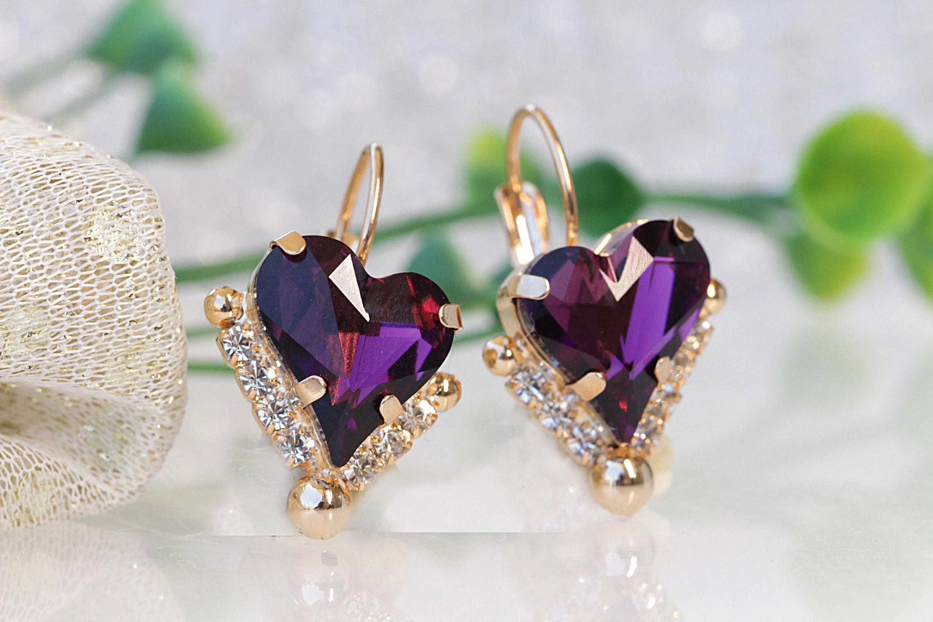 HEART PURPLE EARRINGS