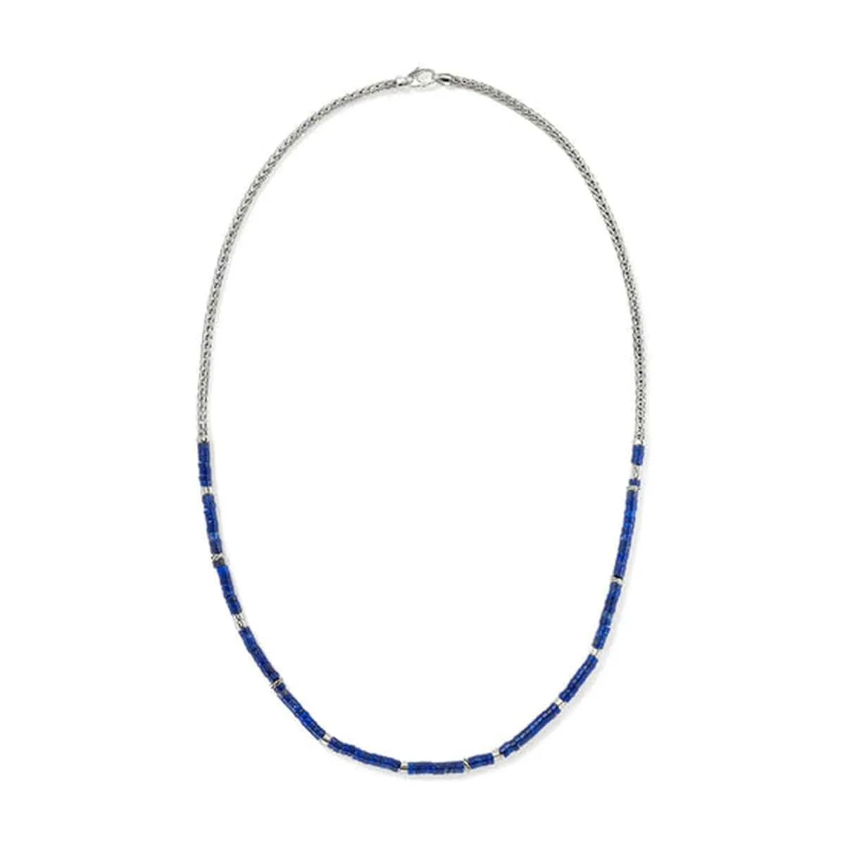 Heishi Lapis Lazuli Chain Necklace, Silver - NMS9012321LPZX24