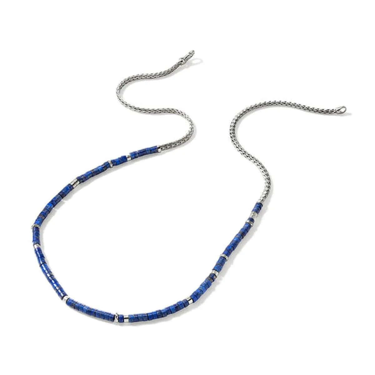 Heishi Lapis Lazuli Chain Necklace, Silver - NMS9012321LPZX24