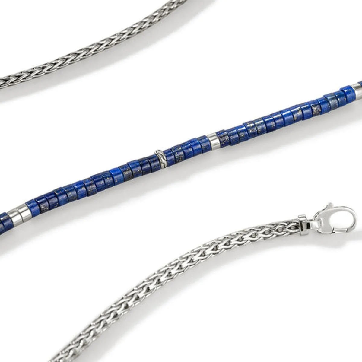 Heishi Lapis Lazuli Chain Necklace, Silver - NMS9012321LPZX24