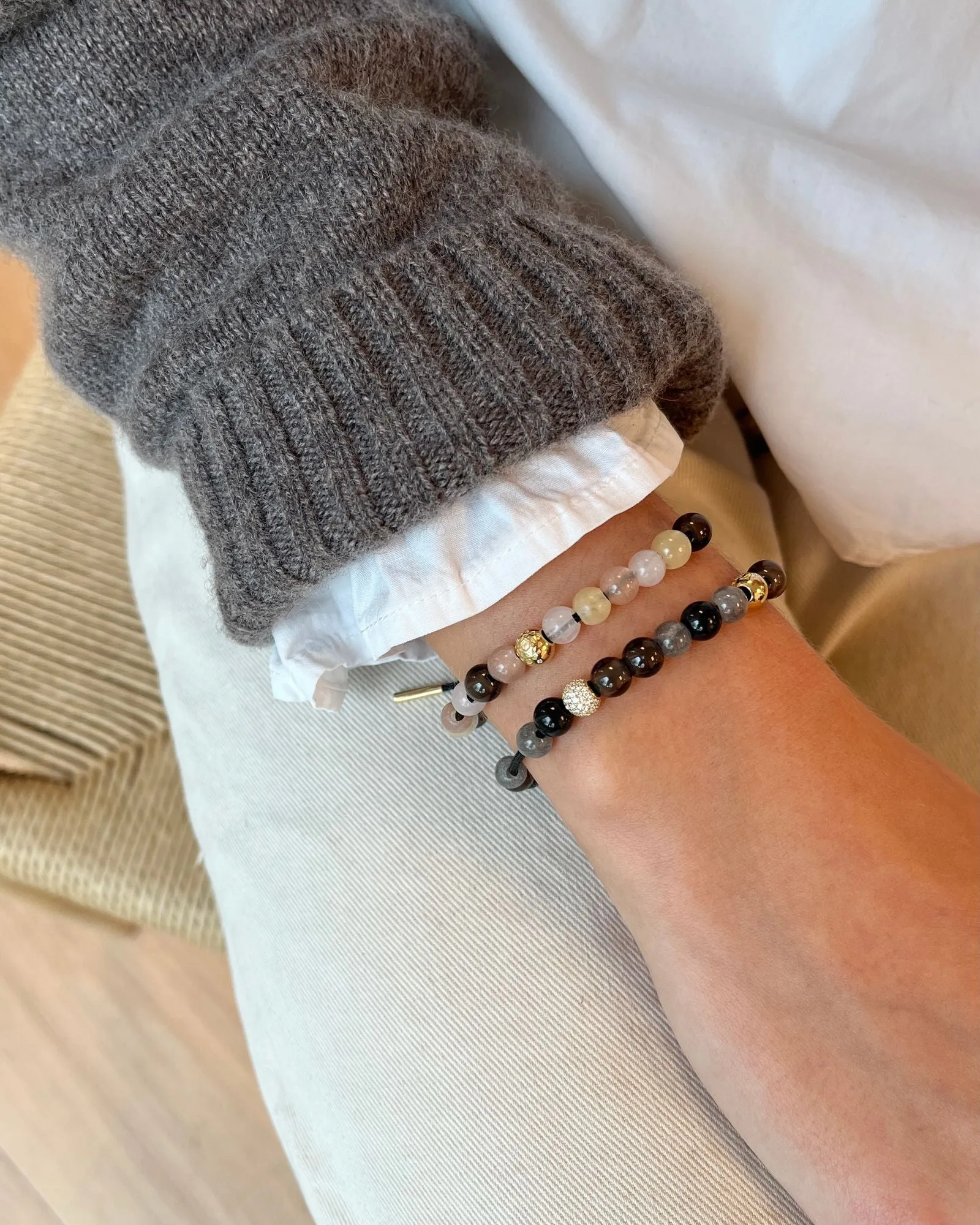 Inner Peace Infinite Love 18K Gold Bracelet w. Diamonds